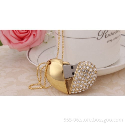 bling jewelry heart usb drive with necklace